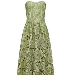 Miss Rosier Inès Lace Floral Embroidered Cut-out Midi Dress